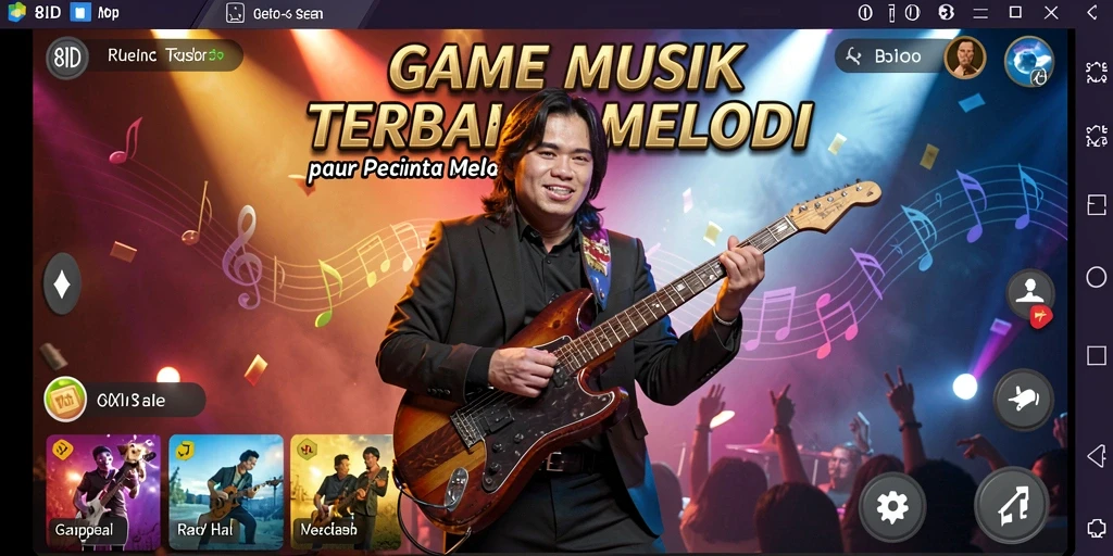 Tampilan gameplay 8ID yang menarik dengan berbagai pilihan lagu.