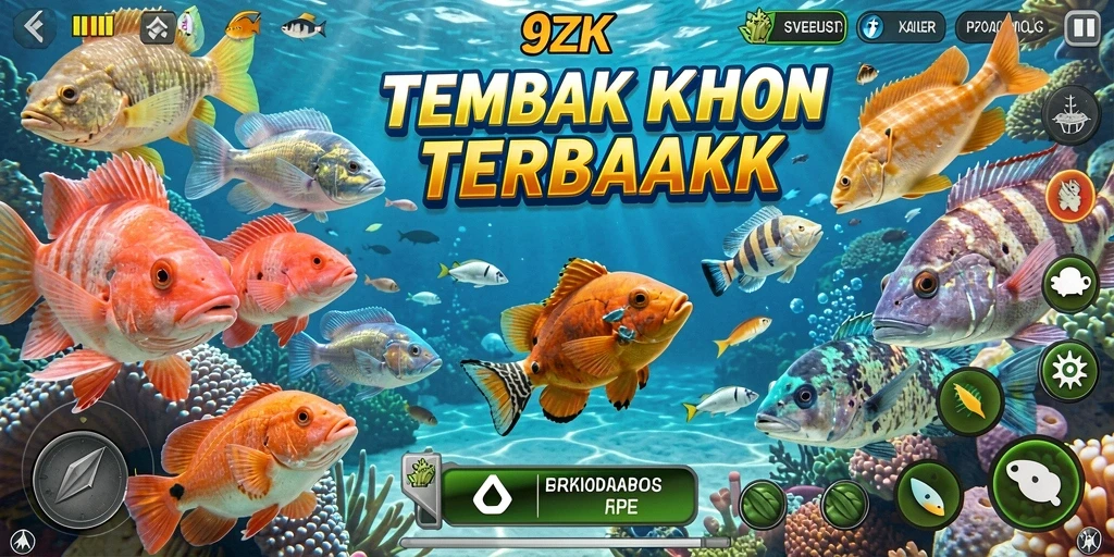 Screenshot gameplay 9ZK menunjukkan aksi menembak ikan yang mendebarkan.