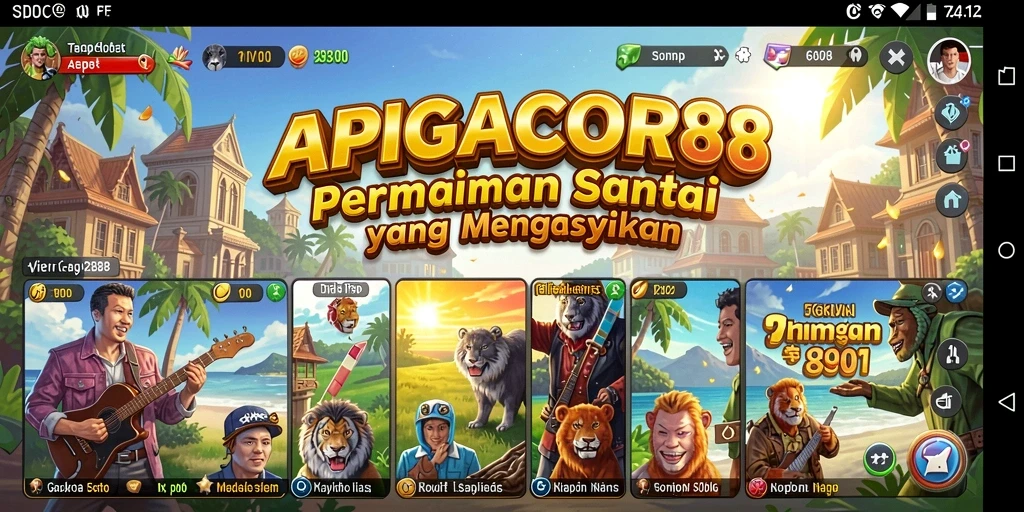 Tampilan gameplay menarik dari APIGACOR88 dengan grafis cerah.