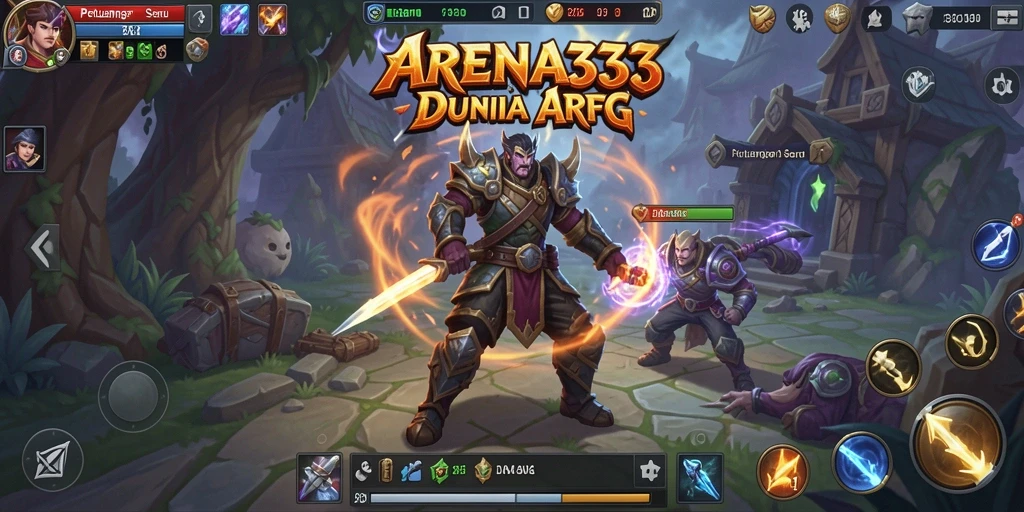 Screenshot menunjukkan gameplay seru di dalam ARENA333 dengan pertarungan epik.