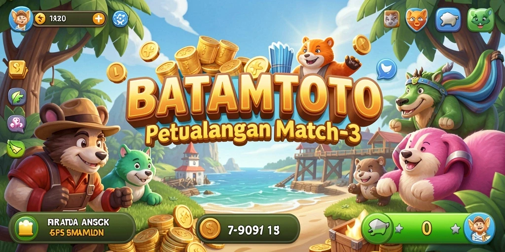 Tampilan seru gameplay BATAMTOTO pada level Match-3.