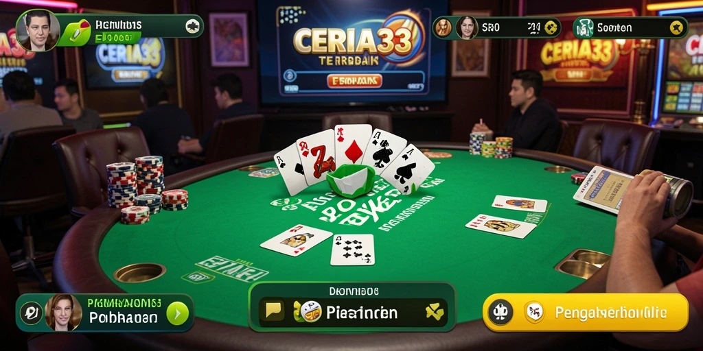 Tampilan gameplay Poker yang menarik dan mendebarkan di CERIA33.