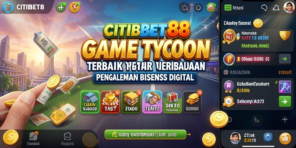 Tampilan gameplay CITIBET88 yang menampilkan keseruan mengelola bisnis.
