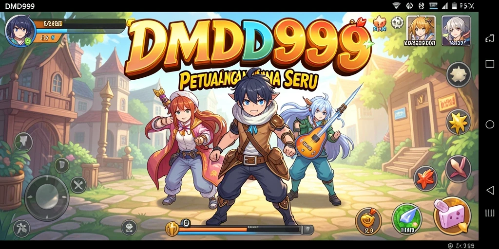 Tangkapan layar memperlihatkan aksi seru dalam dunia Anime DMD999.