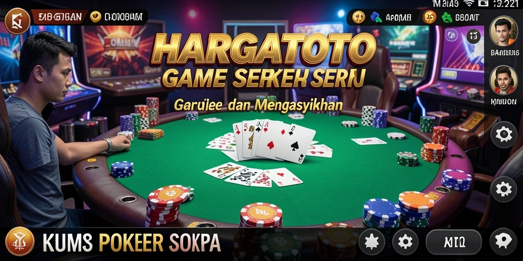 Tampilan gameplay Poker HARGATOTO yang seru dan intens.