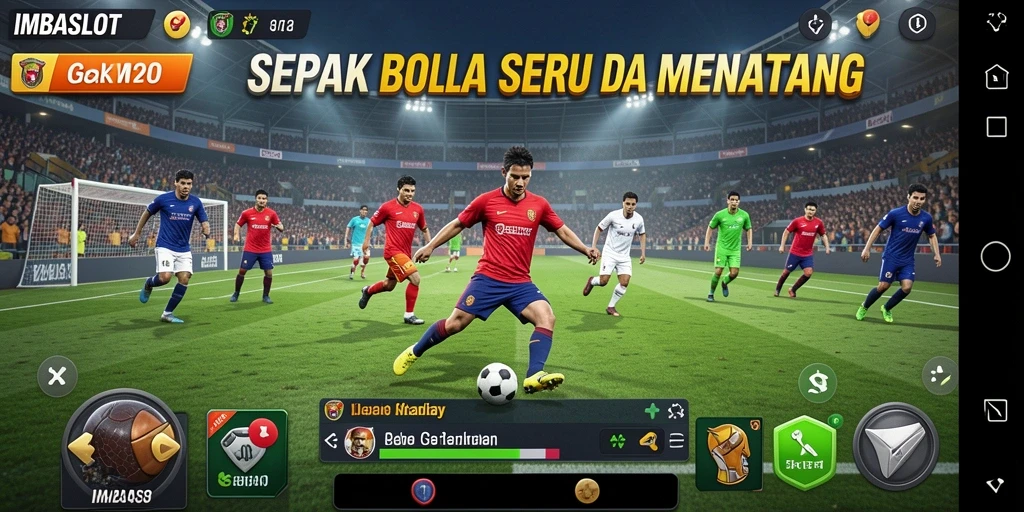 Tampilan gameplay sepak bola yang seru dalam IMBASLOT.