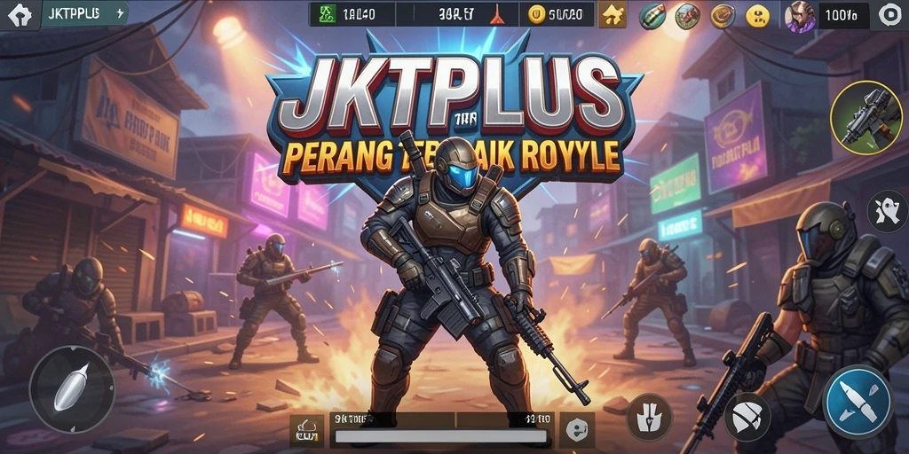 Tampilan gameplay mendebarkan dari JKTPLUS dalam mode Battle Royale.