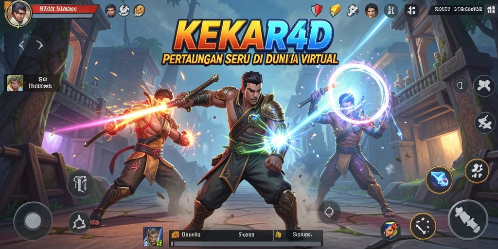 Tampilan pertarungan seru dalam KEKAR4D, menunjukkan gameplay yang menegangkan.