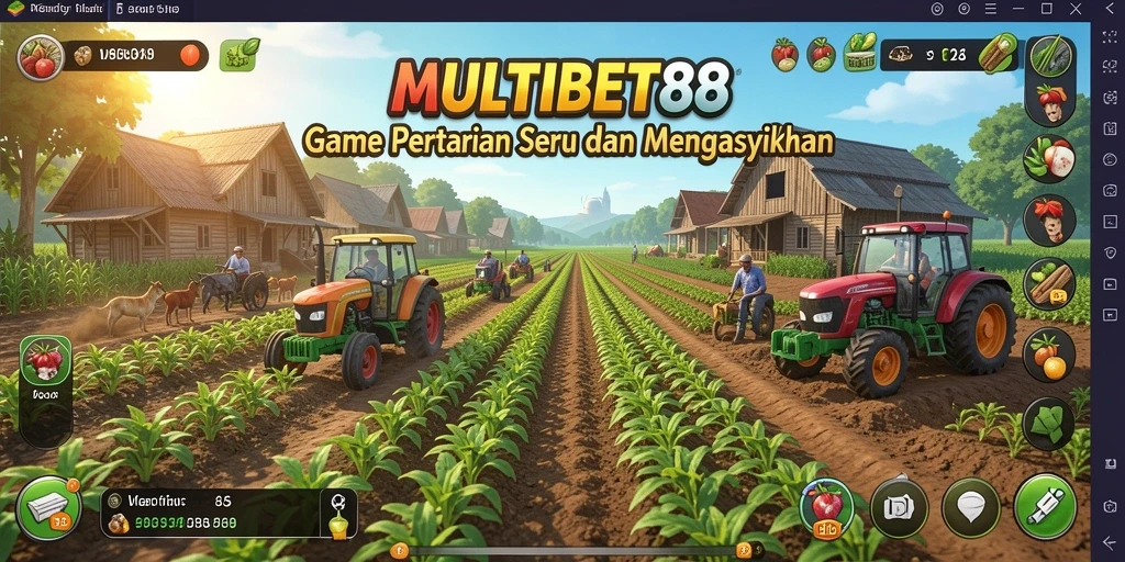 Tampilan gameplay seru dari MULTIBET88 dengan aktivitas bertani.