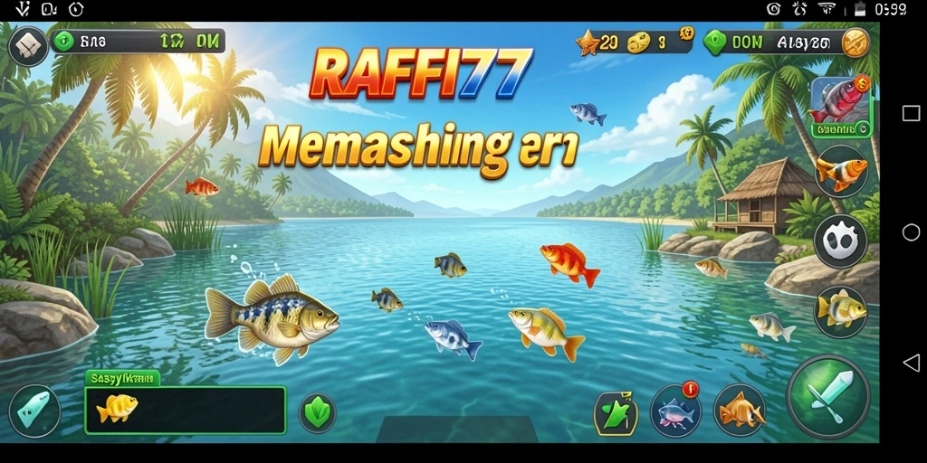 Tampilan gameplay RAFFI777 menampilkan pengalaman memancing yang seru dan interaktif.