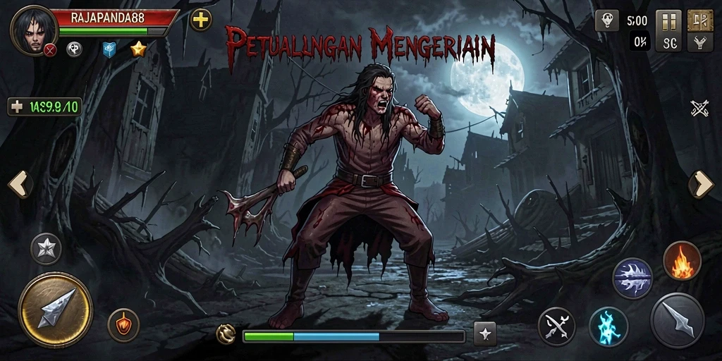 Screenshot utama RAJAPANDA88 menampilkan atmosfer kelam dari gameplay yang mencekam.